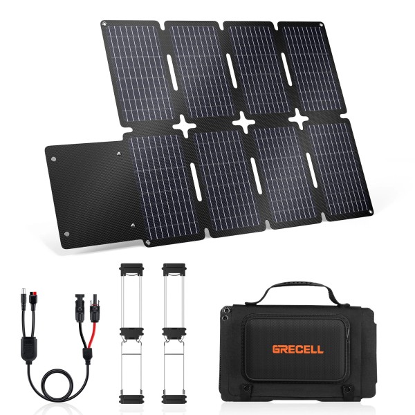 GRECELL 80W Foldable Solar Panel kit USB Outdoor CellPhone Tablets