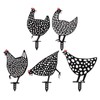 5Pcs Rooster Silhouette Acrylic Hollowed Assorted Style Rich Details Black