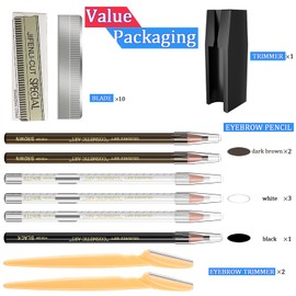Waterproof Eyebrow Pencils Eyebrow Pencil Set for Marking, Filling and Contouring, Tattoo Makeup and Microblading Accessory Kit with Permanent Eyebrow Liners