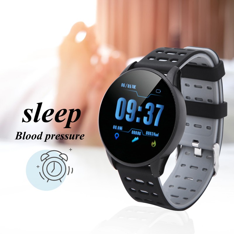 SUNROAD Heart Rate Monitoring Blood Pressure Waterproof Smart Sports WatchBlack