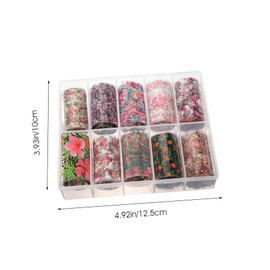 FOMIYES Floral Nail Art Stickers 10 Sheets of Transfer Decals for Women DIY Nail Design and Decoration for Home Manicure