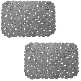 Echehi 2 Pack Sink Protector Mat, 40 x 30 cm DIY Cut Sink Protector for Kitchen Stainless Steel Sink, Fast Draining Mat Sink Protector for Dishes and Glassware. Gray