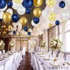 HappyHome 50 Balloons with Glitter Gold, Navy, White, 4 Types,