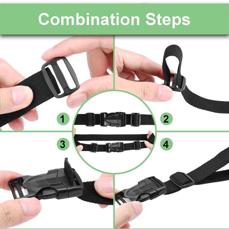 CooBigo 1" Buckles Straps Set:6 Pack Quick Release Buckles+10 Yard