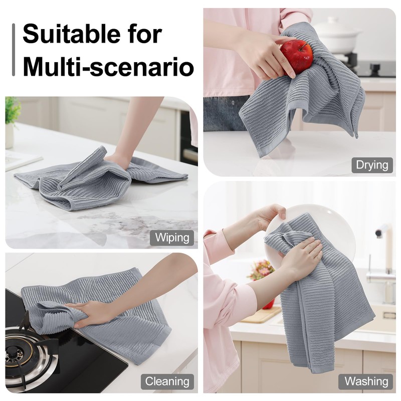 Homaxy Premium Kitchen Towels (18"x 28", 6 Pack), Large 100%