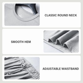 Casey Kevin Mens Loungewear Short Sleeve Pyjamas Set Soft Breathable Top Bottom Sleepwear Grey, CK3502