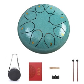 Lancoon Ethereal Drum with 6 Inches 8 Notes Hand Pan Durable Musical Instrument Soft Sound Rain Drum Non-Slip Easy to Play for Kids Yoga Meditation Entertainment