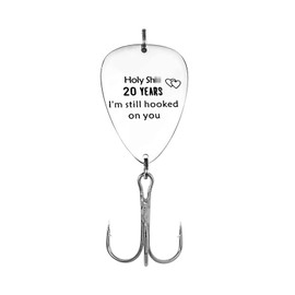 20th Wedding Anniversary Fishing Hook Gifts for Husband Boyfriend 20 Years I'm Still Hooked On You Fishing Lure Gifts Christmas Valentines Gifts 20Year Anniversary Present for Him