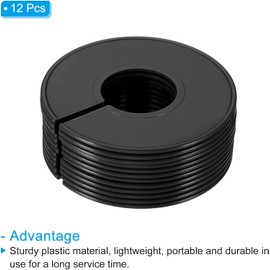 6Pcs Black Clothes Dividers, Closet Clothing Rack Size Dividers Blank Labels Sorting Round Separator for Closet, Storage and Organization