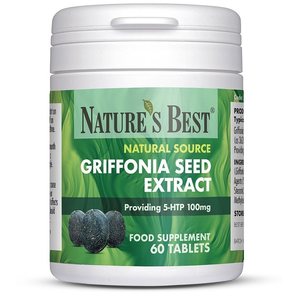 Natures Best Griffonia Seed Extract, Providing 5-HTP 100mg, 120 TABLETS IN 2 POTS