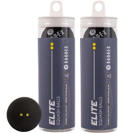 Raquex Squash Balls - 3, 6 or 12 Balls - 4 x Speed Options: Elite Double Yellow Dot, Intermediate Yellow, Beginner Red, Junior Blue (Double Dot, 3 Balls)