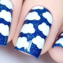 Whats Up Nails - Clouds Vinyl Stencils for Nail Art Design (2 Sheets, 24 Stencils Total)