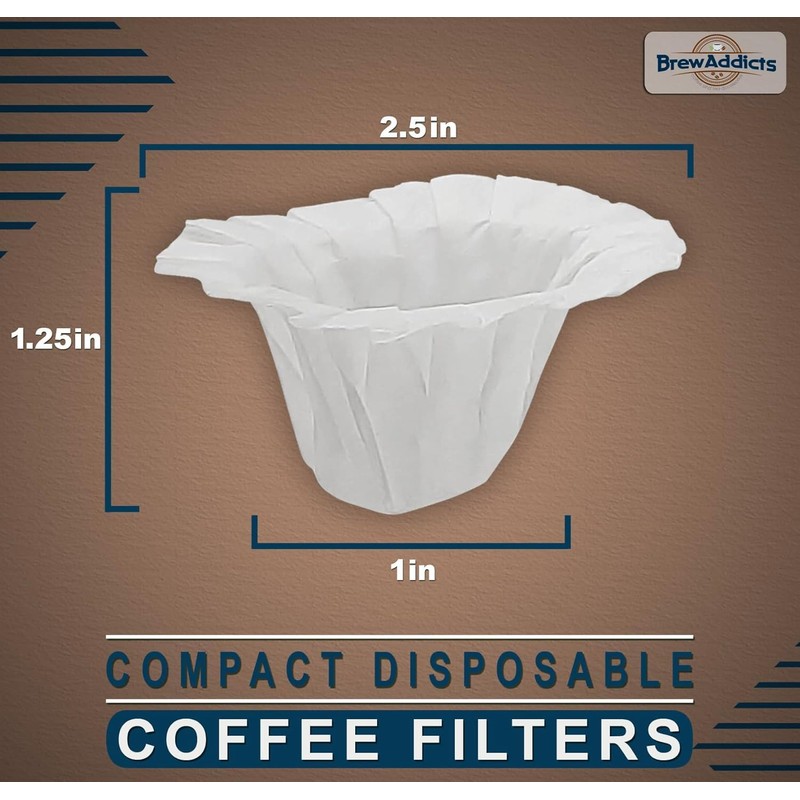 Brew Addicts 300 Paper Coffee Single-Use Filters for for Keurig