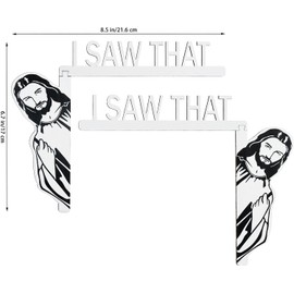 2PCS I Saw That Jesus Sign Door Frame Decor, 8.5 x 6.7inch Wood Funny Home Door Sitter for Corner Decorations, Bedroom, Office