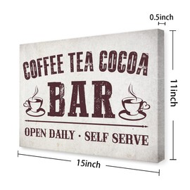 OTINGQD Coffee Tea Cocoa Bar Signs Wall Decor,Vintage Coffee Canvas Wall Art,Cafe Bar Wall Decor