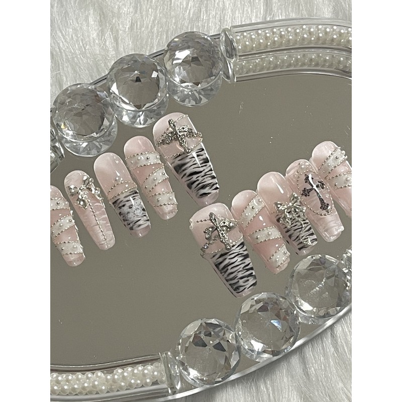 Innocent y2k handmade nail tips - long point (stiletto) /
