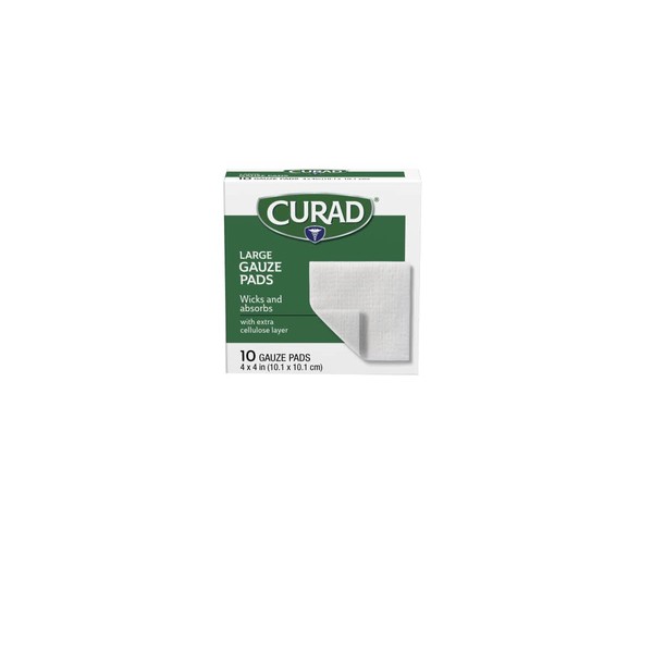 Curad Non-Woven Pro-Gauze, 4 Inch x 4 Inch, 10 Count (Pack of 4)