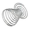 TRIXES 6 x Egg Cups Brushed Steel Wire Spiral Spring