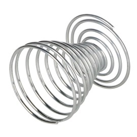 TRIXES 6 x Egg Cups Brushed Steel Wire Spiral Spring