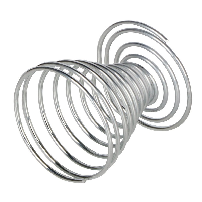 TRIXES 6 x Egg Cups Brushed Steel Wire Spiral Spring