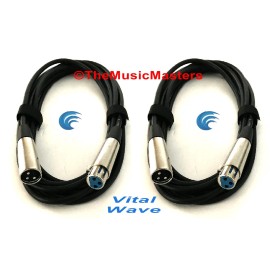 Vital Wave Technology 2 Pack 12ft XLR Microphone Audio Cable M-F Mic Amp Powered Speaker Wire VWLTW