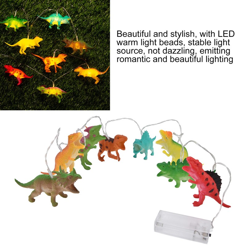 8 LED Dinosaur String Lights Battery Operated String Lights Children