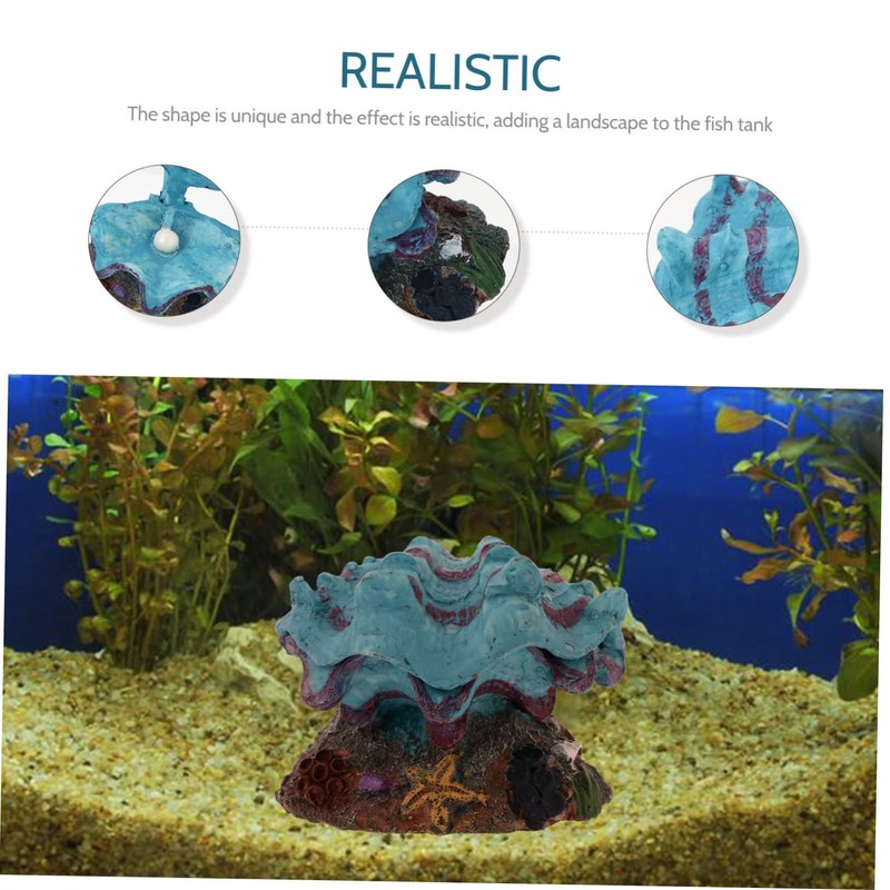 ORFOFE Aquarium Bubbler Oxygenated Shell Ornament Resin Fish Tank Decorations