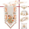 Quinnyshop Orange Tulips and Butterflies Embroidery Table runner 34-inch-by-34-inch/ 85