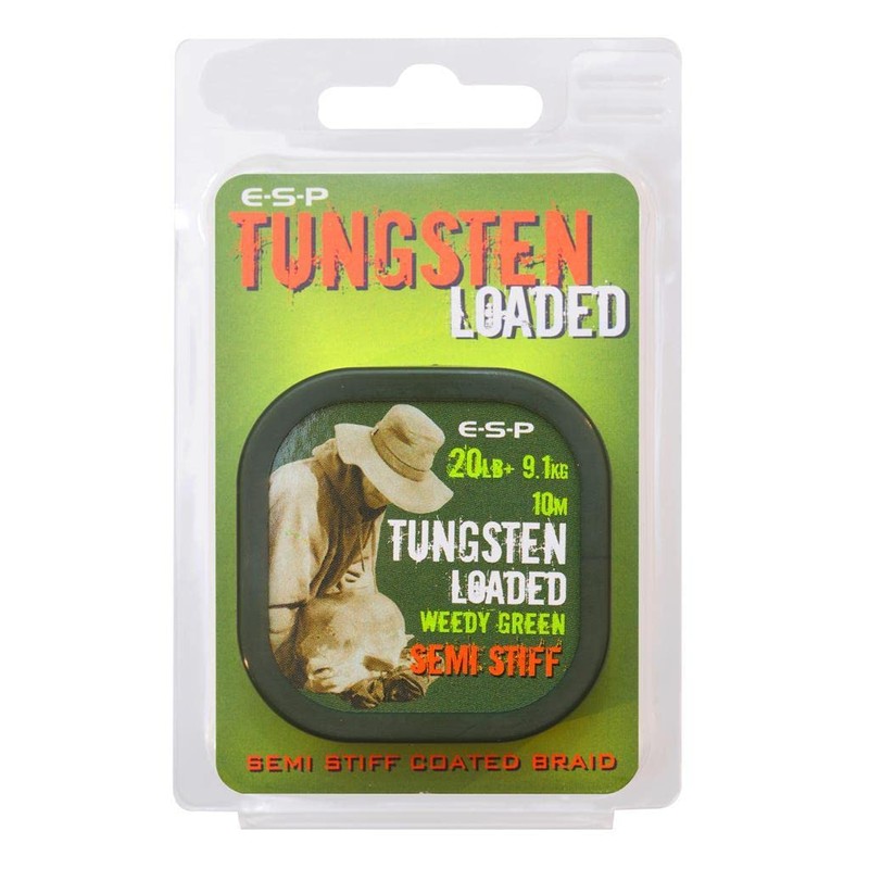 ESP Tungsten Loaded Hooklink (Soft/Weedy Green/10m)