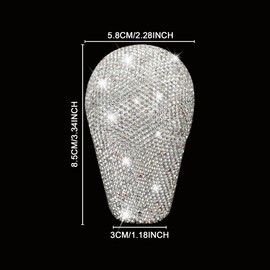 TOMALL Bling Gear Shift Knob Cover Compatible with Mazda 3 2020-2023 CX-30 Diamond Shifter Panel Interior Shift Gear Lever Cover Trim with Crystal Decorations for Car Shiny Accessories