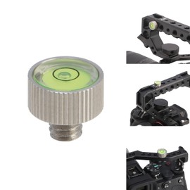 FocusFoto Stainless Steel Bubble Spirit Level Measuring Tool with 1/4"-20 Mounting Screw for Attaching to Camera Cage, Top Handle Grip, Plates, Tripod, Photography Video Rig