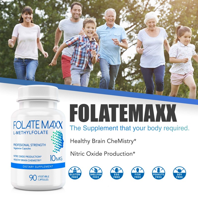 FolateMaxx L-Methylfolate 10 mg 90 Capsules Active Folate Non-GMO Methyl