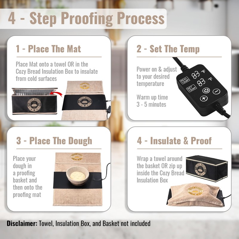 Cozy Bread® Sourdough Bread Proofing Mat for Home Bakers |
