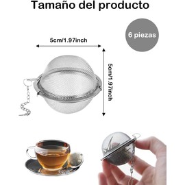 6 Piezas Infusor De Te, Infusor De Te y Tisanas, Infusor, Infusores De Te, Filtro De Té De Malla Fina Reutilizable Para Teteras, Tazas De Té, Tazas De Café o Tazas De Sopa, Etc