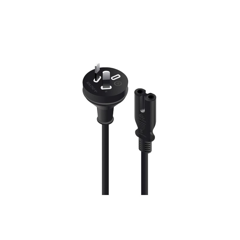 Alogic Australian 2 Pin Mains Plug to IEC C7 Power