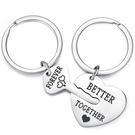 YATOJUZI Couple Gifts,Unique Gifts for Girlfriend,Gifts for Boyfriend,Heart Shape Keychain