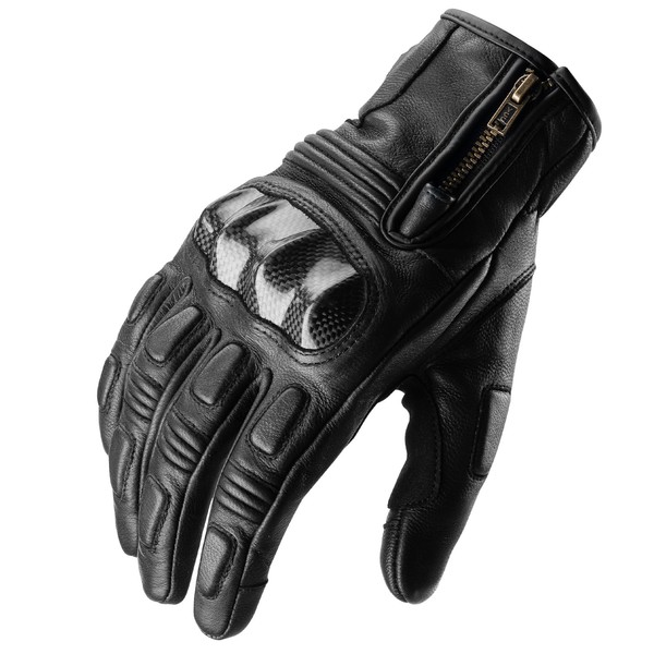 ROCKBROS Motorcycle Gloves Goatskin Bicycle Gloves Breathable, Carbon Fiber Protection,