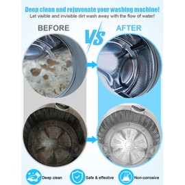 Aievrgad Washing Machine Cleaner Tablet : 24pack/12 Month Supply, washer cleaner table for laundry,top loader,front load or HE washing machine, effective deep cleaner, descaler, remover(Lavender)