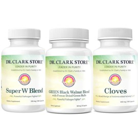 Dr Clark Store Intestine Support & Cleanse Kit - with Freeze-Dried Green Black Walnut Hulls, Wormwood, and Cloves-Helps Maintain Optimum Intestinal Function