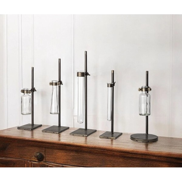 HomeRoots Set of Two Dark Brown Abstract Cylinder Metal Table