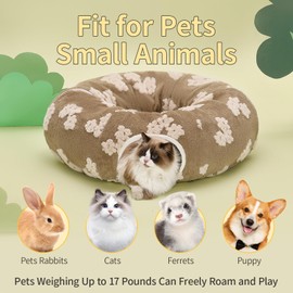 Pesen Cat Tunnel Bed with Soft Cushion, Cat Toys for Indoor Cats Enhance Bonding Between Pets and Owners, Encourage Exploration, and Satisfy Natural Instincts for Kittens, Dogs, and Rabbits