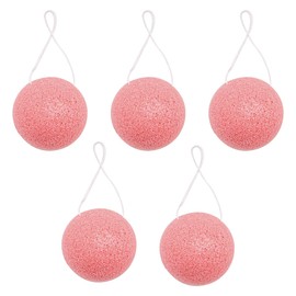 VOANZO 5 Pieces Konjac Sponge Exfoliating Sponge Natural Sponge for Deep Cleaning and Exfoliating - Pink