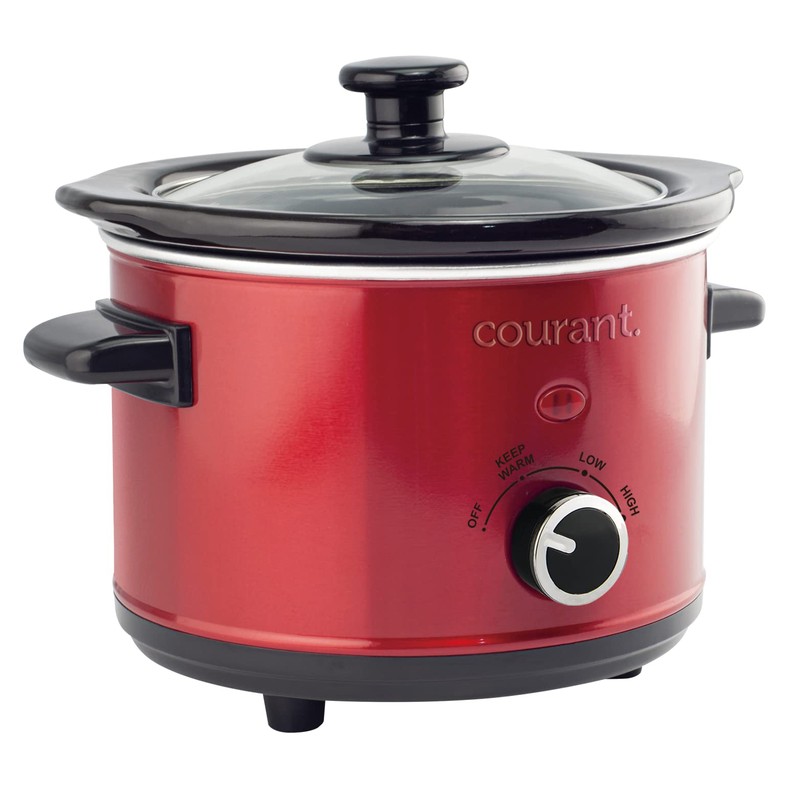 Courant Small Slow Cooker 1.6 QT, 3 Heat Settings, Removable