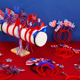 Hanaive 20 Pieces 4th of July Headbands Patriotic Head Boppers American Flag Accessories USA Headpiece Star Red White Blue Headwear for Independence Day Labor Day Parade Favors Veterans Day, 20 Styles