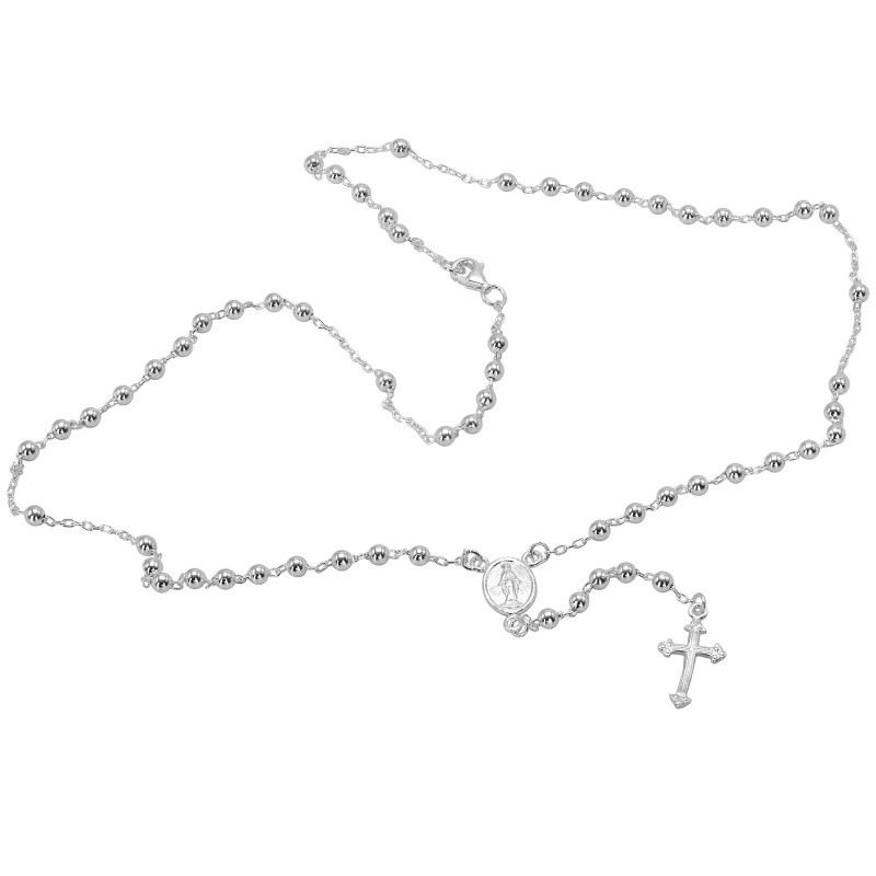 925 Solid Pure Sterling Silver Rosary Cross Virgin Mary Prayer