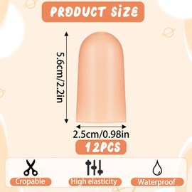 12 Pcs Silicone Big Toe Protectors Beige Toe Covers for Women Soft Toe Caps and Toe Protectors Unisex Gel Toe Caps to Protect from Rubbing Relieve Blisters Hammer Toes and Other Painful Problems