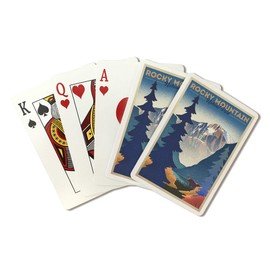 Lantern Press Rocky Mountain National Park, Colorado, Moose and Lake, Lithograph (52 Playing Cards, Poker Size Card Deck with Jokers)