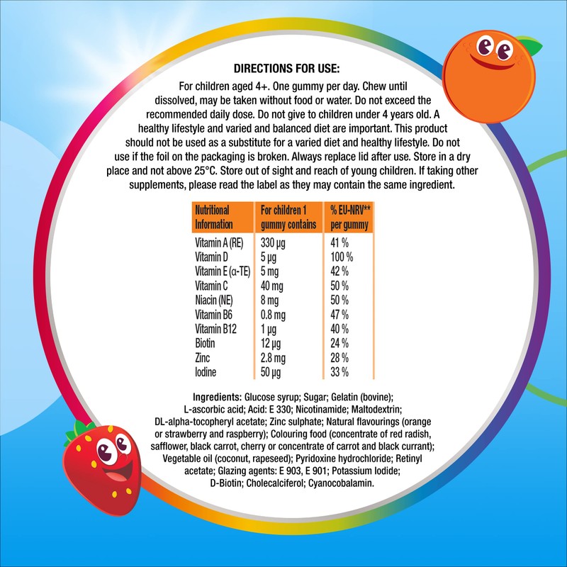 Centrum Multivitamins for Kids, including Vitamin C, D, and Orange