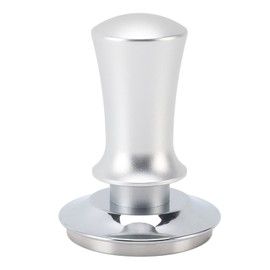 Coffee Press Tamper Comfortable Grip Professional Flat Base Coffee Press Tool Tamper for Family Silver Thread 2.3in