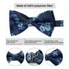 HISDERN Pre-Tie Solid Paisley Bow Tie Pocket Sqaure Men's Bowties